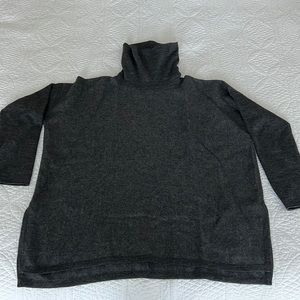 Baby Alpaca Oversized Turtleneck Sweater (Earlier Version) Charcoal , M/L